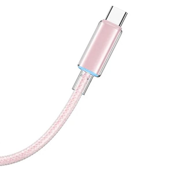 Дата кабель USAMS US-SJ659 Type-C to Lightning PD Cloud Series (1.2m) Рожевий - Зображення 2