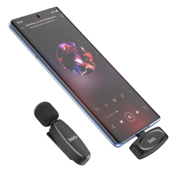 Петличний бездротовий мікрофон Hoco L15 Crystal Type-C Чорний - Зображення 5