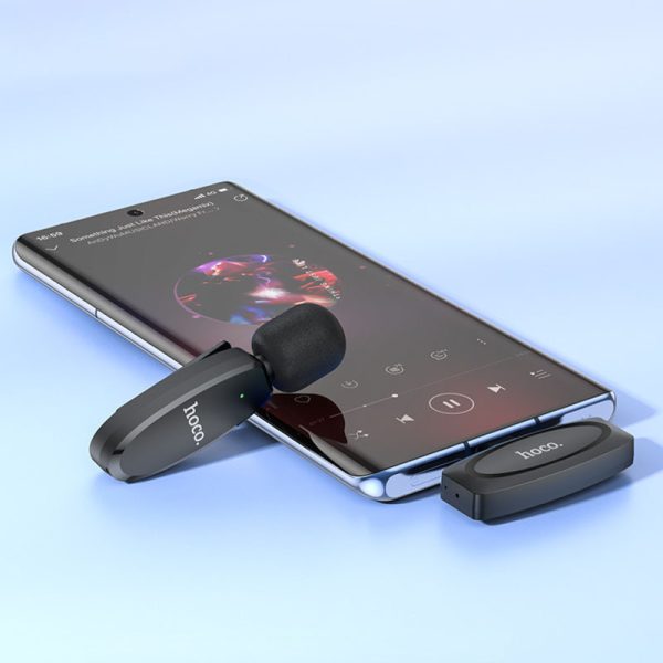 Петличний бездротовий мікрофон Hoco L15 Crystal Type-C Чорний - Зображення 7