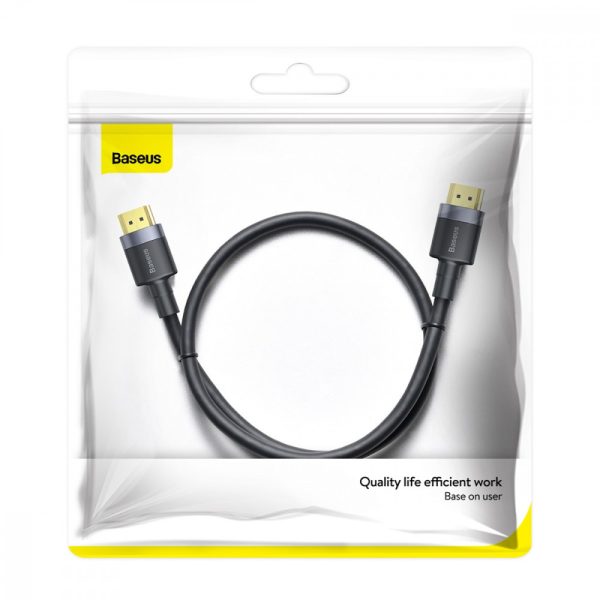 Дата кабель Baseus HDMI Cafule Series 4KHDMI Male To 4KHDMI Male (1m) (CADKLF-E) Чорний - Зображення 6