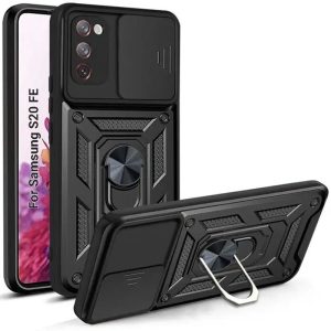 Ударостійкий чохол для Samsung Galaxy S20 FE Чорний Camshield Serge Ring