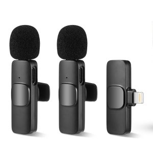 Мікрофон петличний для телефону K9 Bluetooth 3in1 Lightning Чорний