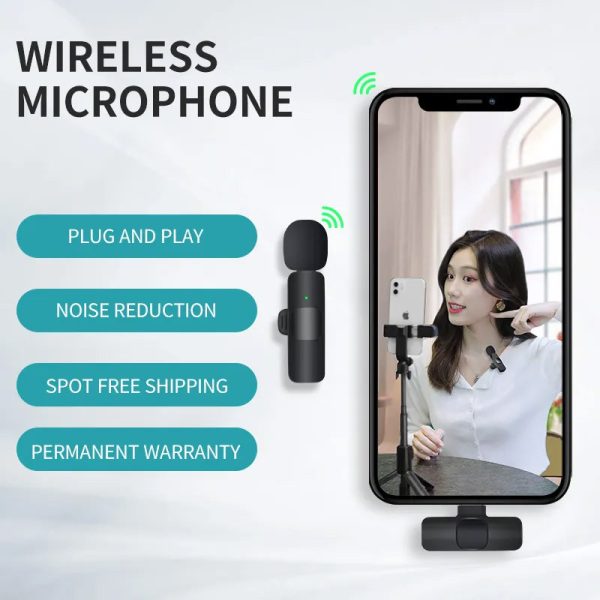 Мікрофон петличний для телефону K9 Bluetooth 3in1 Lightning Чорний - Зображення 3
