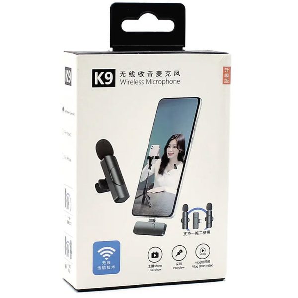 Мікрофон петличний для телефону K9 Bluetooth 3in1 Lightning Чорний - Зображення 6