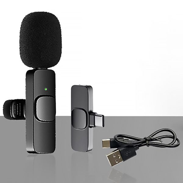 Мікрофон петличний для телефону K9 Bluetooth 2in1 USB-C Чорний - Зображення 2