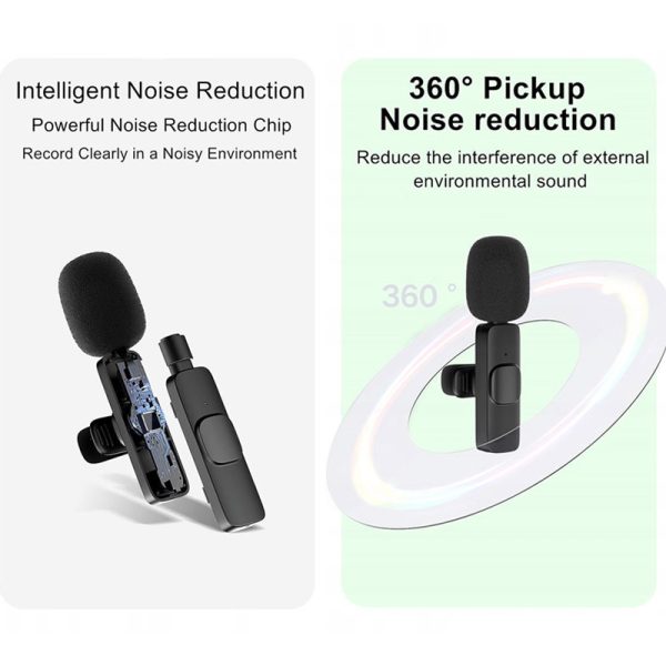 Мікрофон петличний для телефону K9 Bluetooth 2in1 USB-C Чорний - Зображення 4