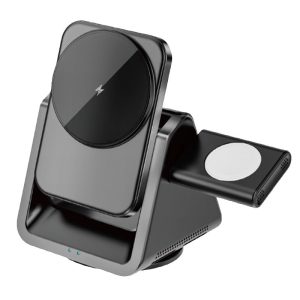 Бездротова зарядка WIWU Wi-W018 3 in 1 wireless charger Сірий
