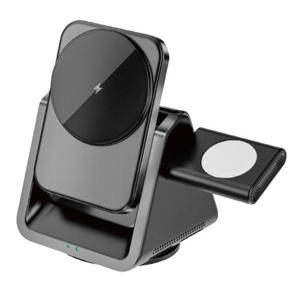 Бездротова зарядка WIWU Wi-W018 3 in 1 wireless charger Сірий