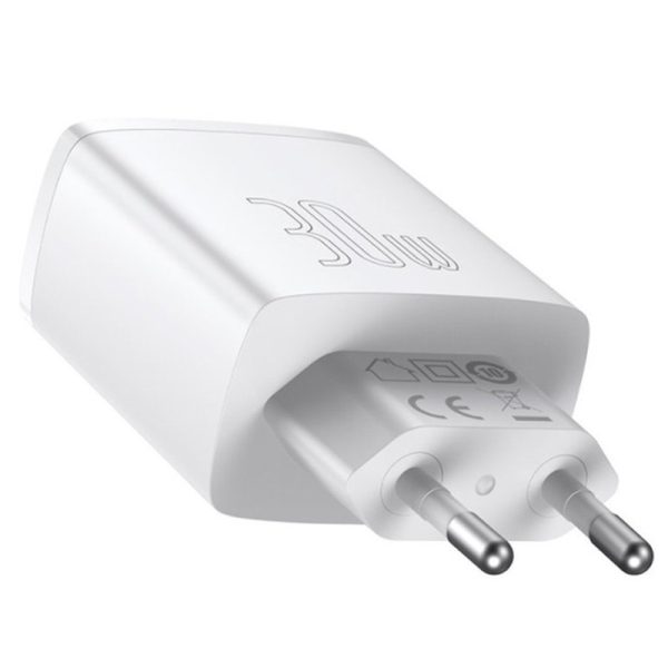 Зарядний пристрій Baseus Compact Quick Charger 30W QC+PD (2USB-A/1C) (CCXJ-E) Білий - Зображення 3