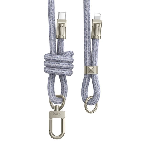 Дата кабель-шнурок Hoco GH7 Elegant Type-C to Lightning (1.8m) Синій