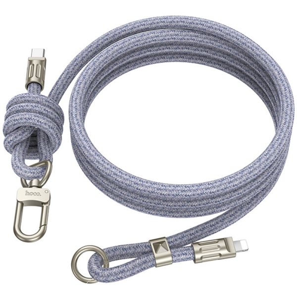Дата кабель-шнурок Hoco GH7 Elegant Type-C to Lightning (1.8m) Синій - Зображення 4