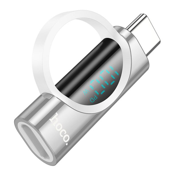 Перехідник Hoco UA32 Type-C male to Type-C female display adapter Срібний - Зображення 3