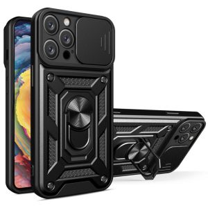 Ударостійкий чохол для Apple iPhone 13 Pro Max Чорний Camshield Serge Ring