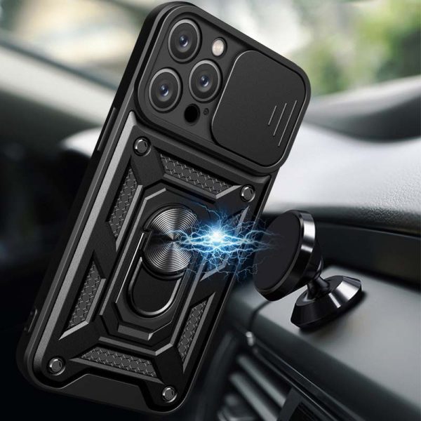 Ударостійкий чохол для Apple iPhone 13 Pro Max Чорний Camshield Serge Ring - Зображення 2