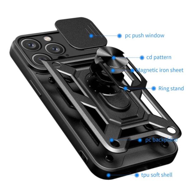 Ударостійкий чохол для Apple iPhone 13 Pro Max Чорний Camshield Serge Ring - Зображення 3