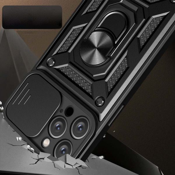 Ударостійкий чохол для Apple iPhone 13 Pro Max Чорний Camshield Serge Ring - Зображення 5