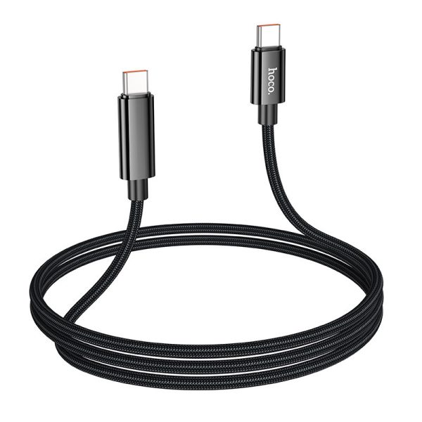 Дата кабель Hoco U125 Benefit 100W Type-C to Type-C with display (1.2m) Чорний - Зображення 4