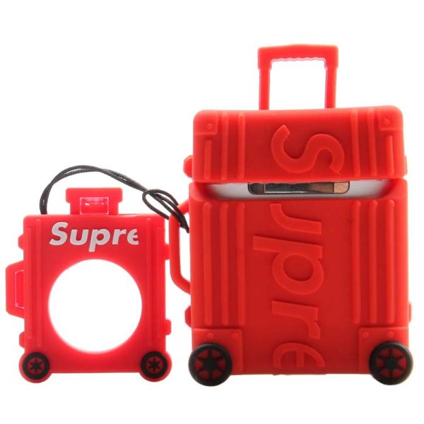Силіконовий футляр для AirPods 1/2 + кільце Supreme Червоний Brand - Зображення 3