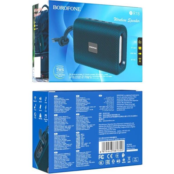 Bluetooth Колонка Borofone BR18 Темно-синій - Зображення 4
