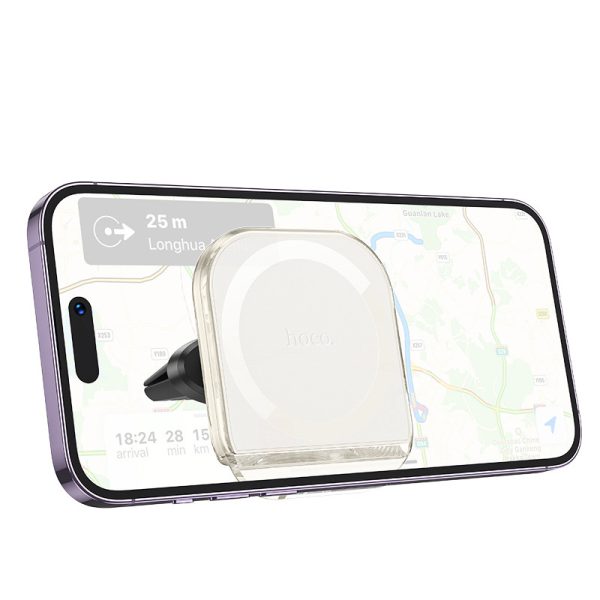 Автотримач Hoco H42 Crystal ring magnetic (air outlet) Білий - Зображення 2