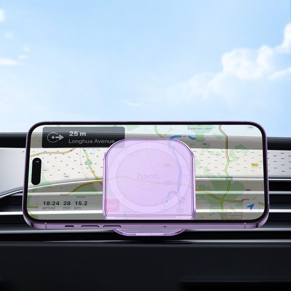 Автотримач Hoco H42 Crystal ring magnetic (air outlet) Фіолетовий - Зображення 2