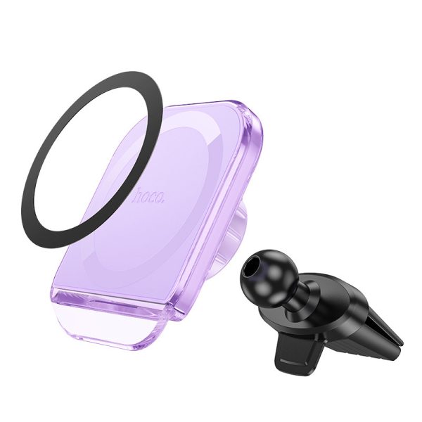 Автотримач Hoco H42 Crystal ring magnetic (air outlet) Фіолетовий - Зображення 5