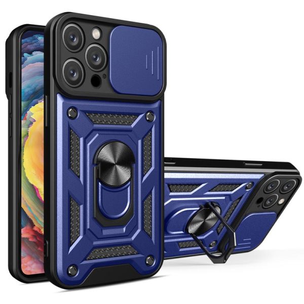 Ударостійкий чохол для Apple iPhone 12 Pro Max Синій Camshield Serge Ring