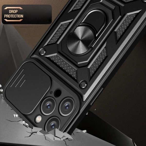 Ударостійкий чохол для Apple iPhone 12 Pro Max Чорний Camshield Serge Ring - Зображення 5