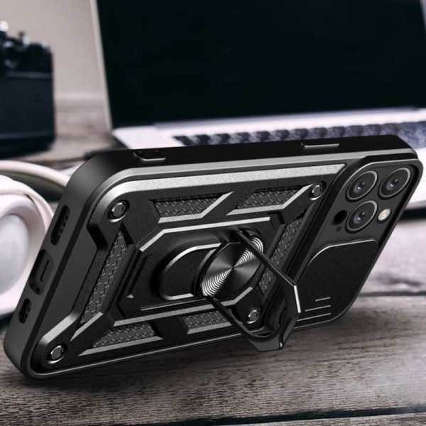 Ударостійкий чохол для Apple iPhone 12 Pro Max Чорний Camshield Serge Ring - Зображення 6