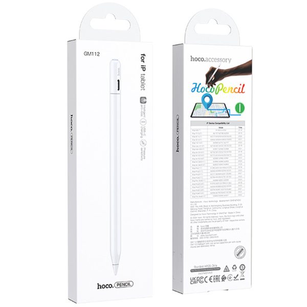 Стилус Hoco GM112 Intelligent anti-lost active capacitive pen with digital display for iP Білий - Зображення 6