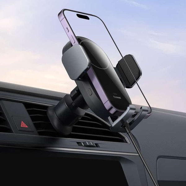 Автотримач з БЗП Baseus LightChaser Wireless Charging Electric Car Mount 15W (C40355900121-00) Чорний - Зображення 5