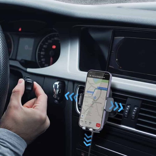 Автотримач з БЗП Baseus LightChaser Wireless Charging Electric Car Mount 15W (C40355900121-00) Чорний - Зображення 8