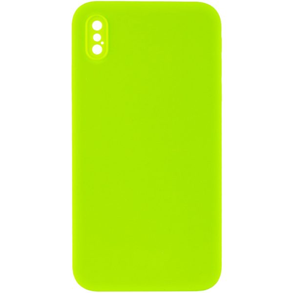 Silicone Case Square Full Camera Protective NOLOGO для Apple iPhone XS Max Салатовий