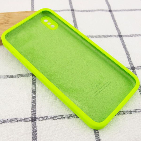 Silicone Case Square Full Camera Protective NOLOGO для Apple iPhone XS Max Салатовий - Зображення 3