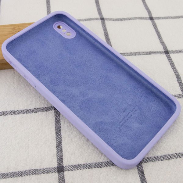 Silicone Case Square Full Camera Protective NOLOGO для Apple iPhone XS Max Бузковий - Зображення 2