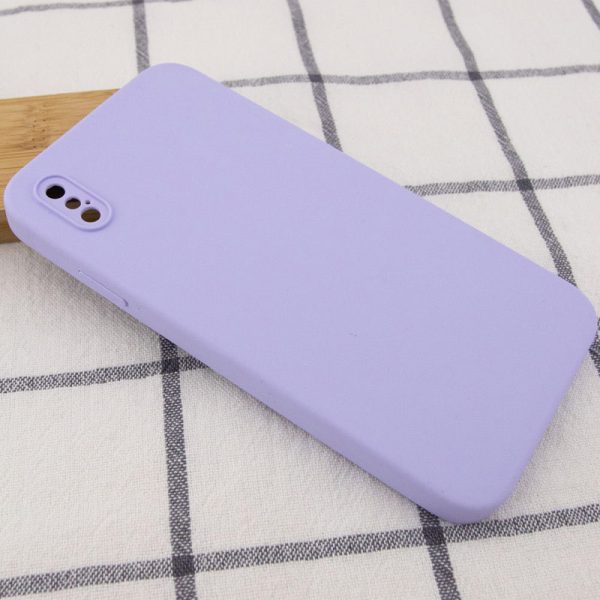 Silicone Case Square Full Camera Protective NOLOGO для Apple iPhone XS Max Бузковий - Зображення 3