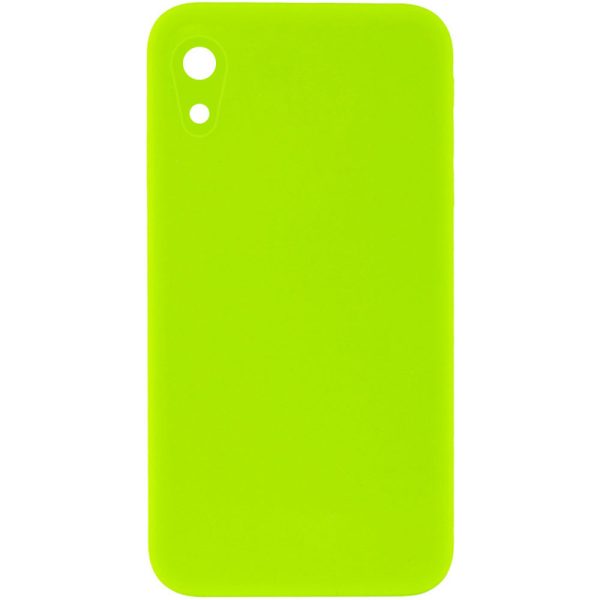 Silicone Case Square Full Camera Protective NOLOGO для Apple iPhone XR Салатовий