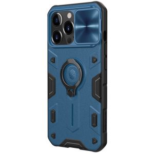 Чохол для iPhone 13 Pro Синій Nillkin CamShield Armor no logo (шторка на камеру)