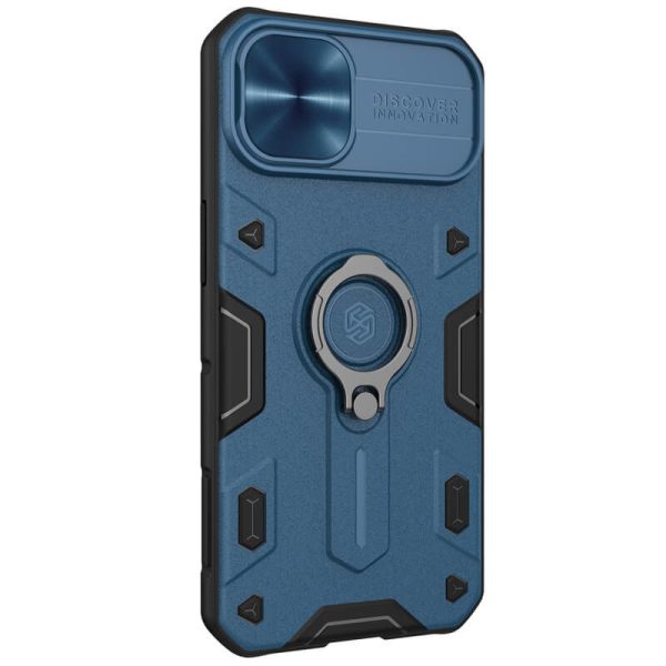 Чохол для iPhone 13 Pro Синій Nillkin CamShield Armor no logo (шторка на камеру) - Зображення 4