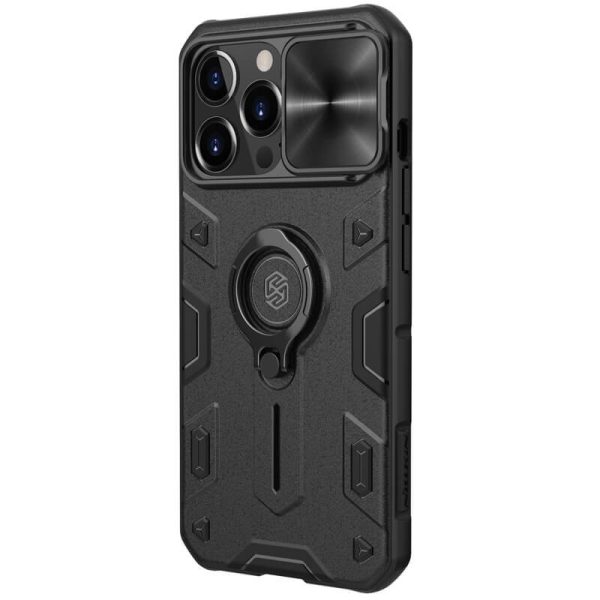 Чохол для iPhone 13 Pro Чорний Nillkin CamShield Armor no logo (шторка на камеру)