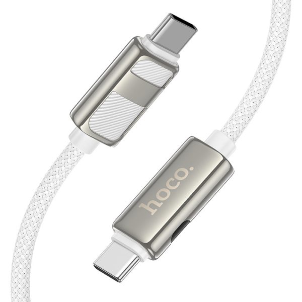 Дата кабель Hoco U137 Line with display Type-C to Type-C 60W (1.2m) Білий - Зображення 4