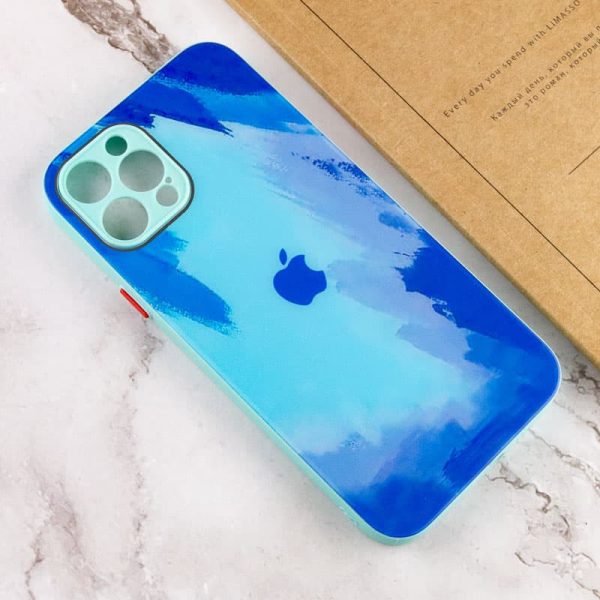 Чохол для iPhone 12 Pro Max Синій TPU+Glass Impasto abstract - Зображення 2