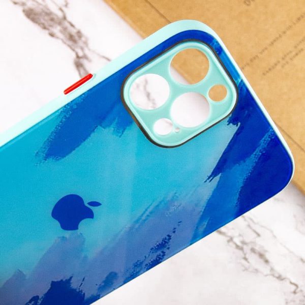Чохол для iPhone 12 Pro Max Синій TPU+Glass Impasto abstract - Зображення 3