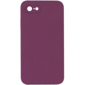 Silicone Case Square Full Camera Protective NOLOGO для Apple iPhone 7 / 8 / SE (2020) Бордовий