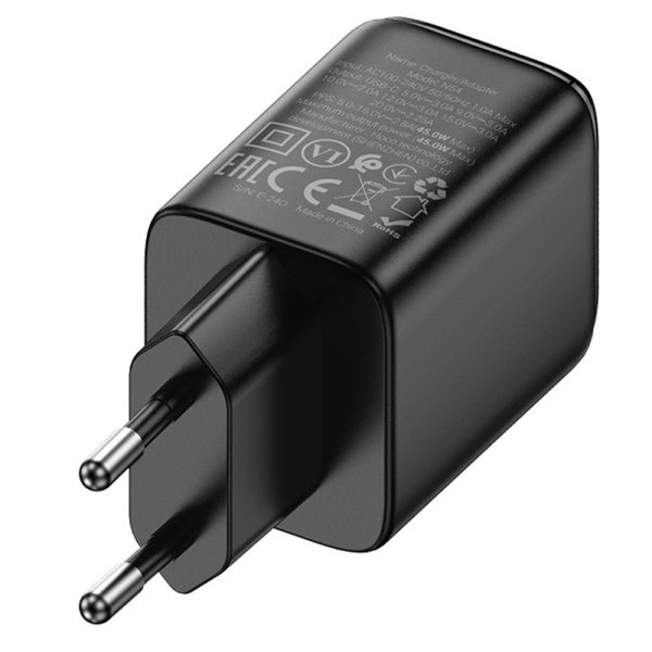 Зарядний пристрій Hoco N54 Monsoon PD45W (1USB-C) Чорний - Зображення 3