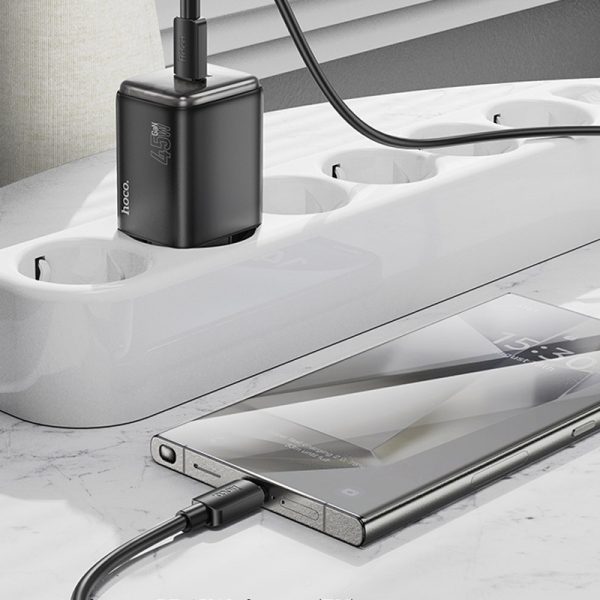 Зарядний пристрій Hoco N54 Monsoon PD45W (1USB-C) Чорний - Зображення 4