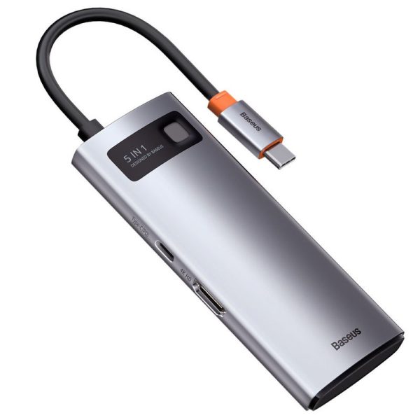Перехідник HUB Baseus Metal Gleam Series 5-in-1 Type-C (CAHUB-CX) Сірий - Зображення 2