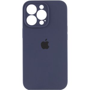 Чохол для iPhone 14 Pro Max Темно-синій Silicone Case Full Camera Protective