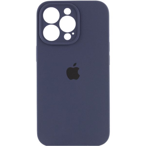 Чохол для iPhone 14 Pro Max Темно-синій Silicone Case Full Camera Protective