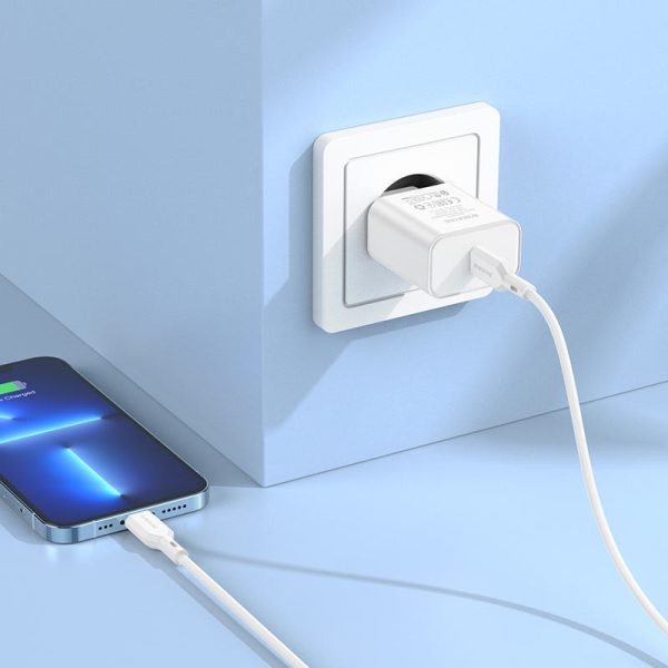 Зарядний пристрій Borofone BA71A PD20W (1USB-C) Білий - Зображення 3